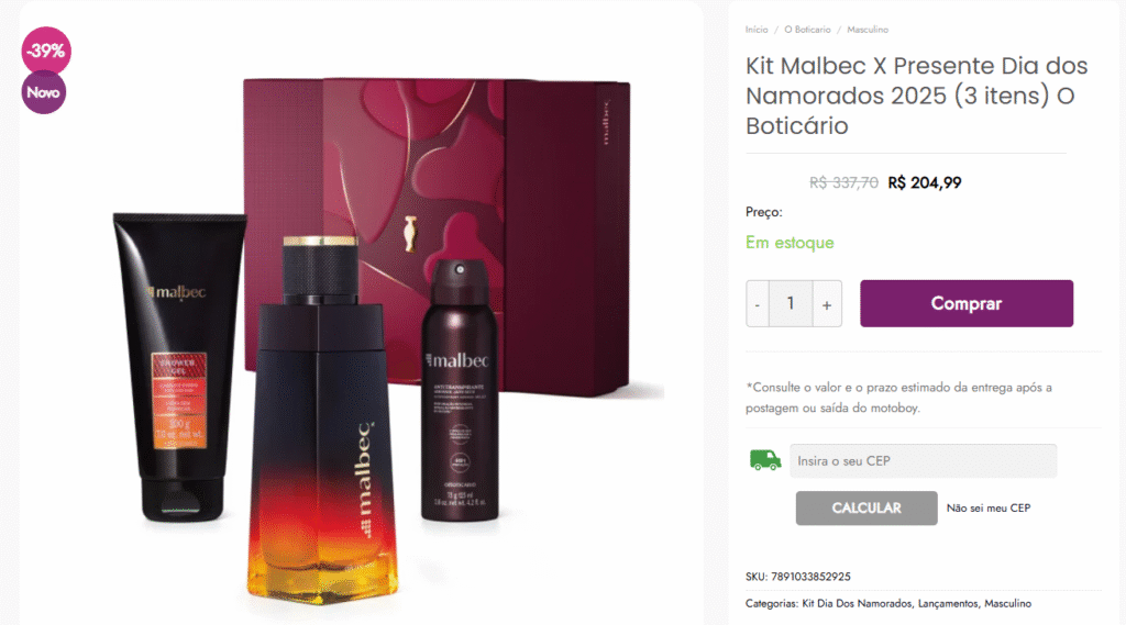 Promoção Dia dos Namorados: Kit Malbec X na Saldão dos Perfumes 1 Promoção Dia dos Namorados: Kit Malbec X na Saldão dos Perfumes